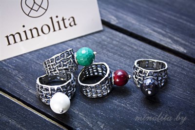Серебряное кольцо с кораллом женское купить в Минске в ювелирном магазине Минолита