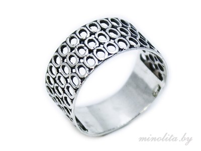 Серебряное кольцо ажурное женское с чернением