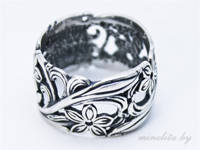Серебряное кольцо широкое ажурное