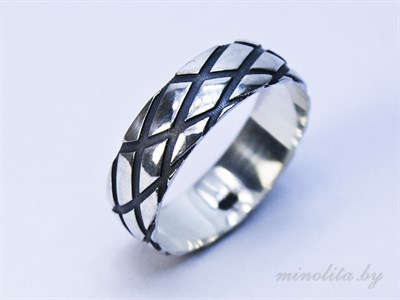 Серебряное кольцо простое с чернением