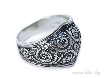 Серебряное широкое кольцо в римском стиле 