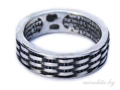 Серебряное кольцо  с молитвой "Отче наш"