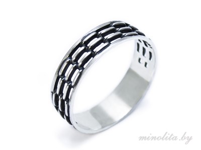 Серебряное кольцо сетка
