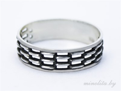 Серебряное кольцо сетка