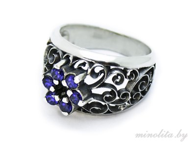 Серебряное кольцо перстень с камнями