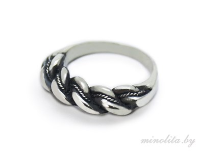Серебряное кольцо плетеное