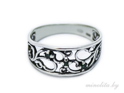 Женское ажурное кольцо из серебра