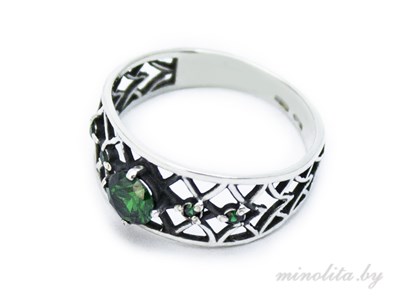 Женское ажурное кольцо из серебра