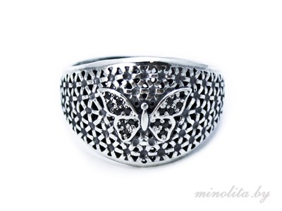 Серебряное кольцо женское бабочка