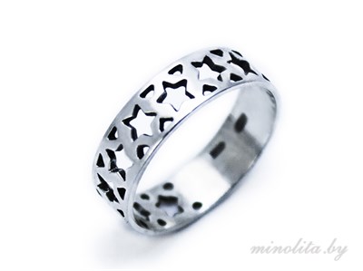 Серебряное кольцо со звездами