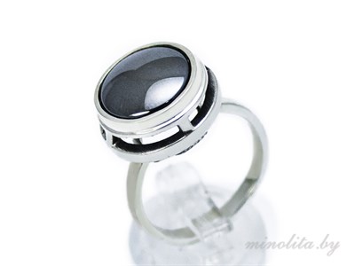 Серебряное кольцо с камнем гематит