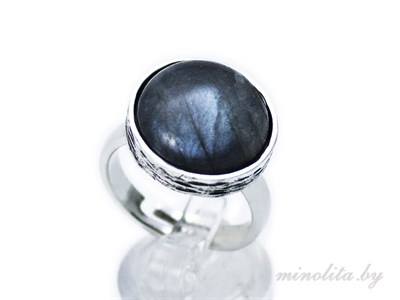 кольцо с натуральным камнем лабрадорит