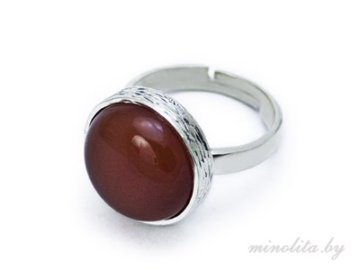 Серебряное кольцо с натуральным камнем агат.
