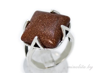 Серебряное кольцо с камнем авантюрин