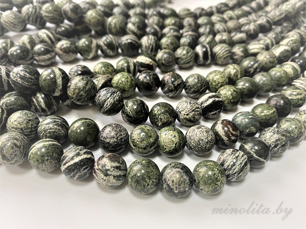 Натуральный камень змеевик бусины купить в Минске в магазинах «Минолита»